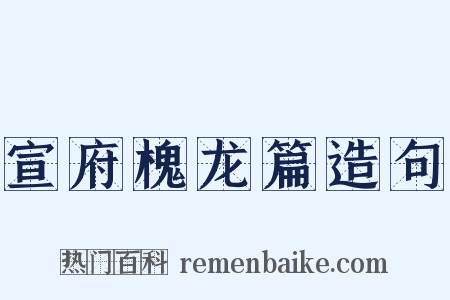 宣府槐龙篇造句是什么意思的图片